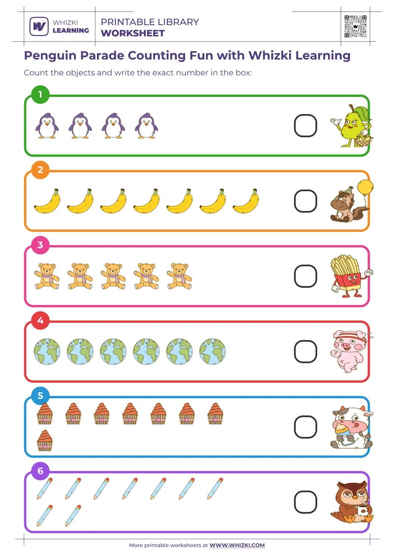 Penguin Parade Counting Fun with Whizki Learning