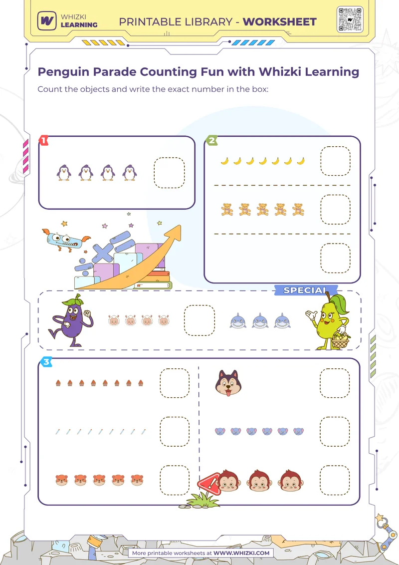 Penguin Parade Counting Fun with Whizki Learning