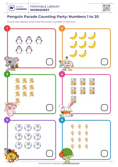 Penguin Parade Counting Party: Numbers 1 to 20