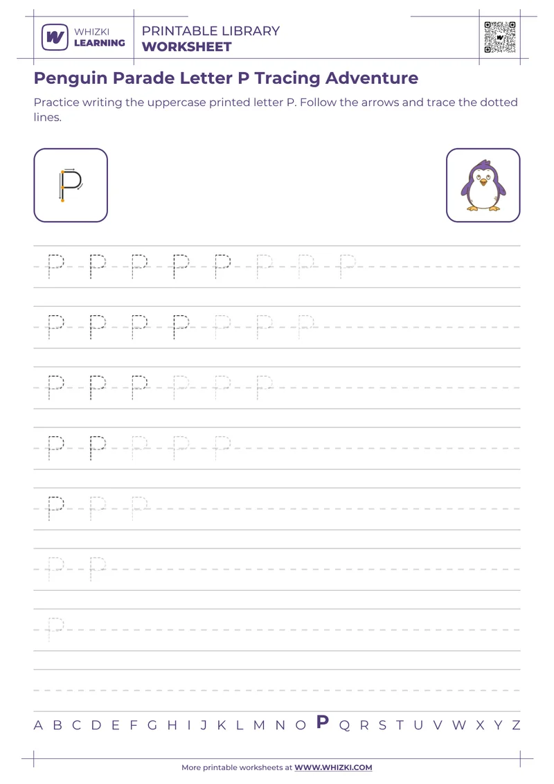 Penguin Parade Letter P Tracing Adventure