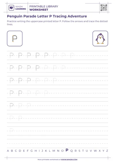 Penguin Parade Letter P Tracing Adventure
