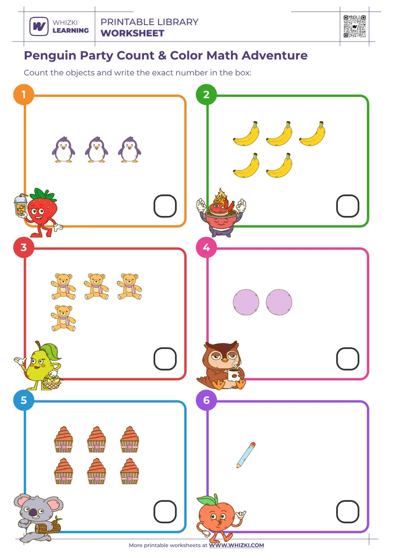 Penguin Party Count & Color Math Adventure
