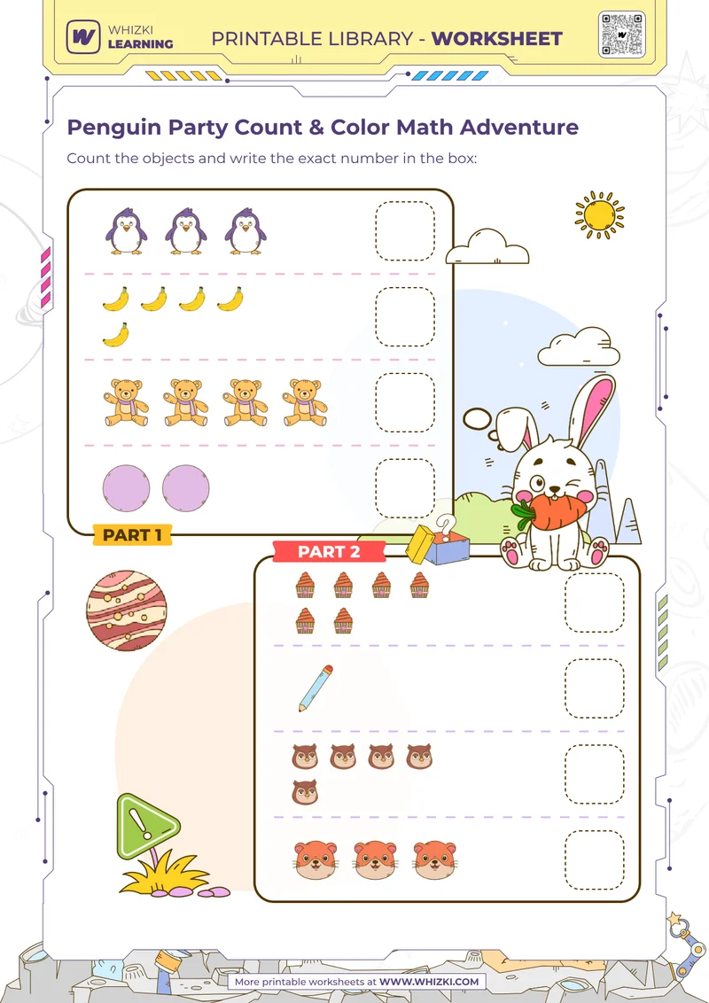 Penguin Party Count & Color Math Adventure