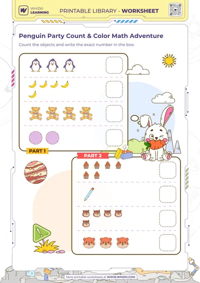 Penguin Party Count & Color Math Adventure