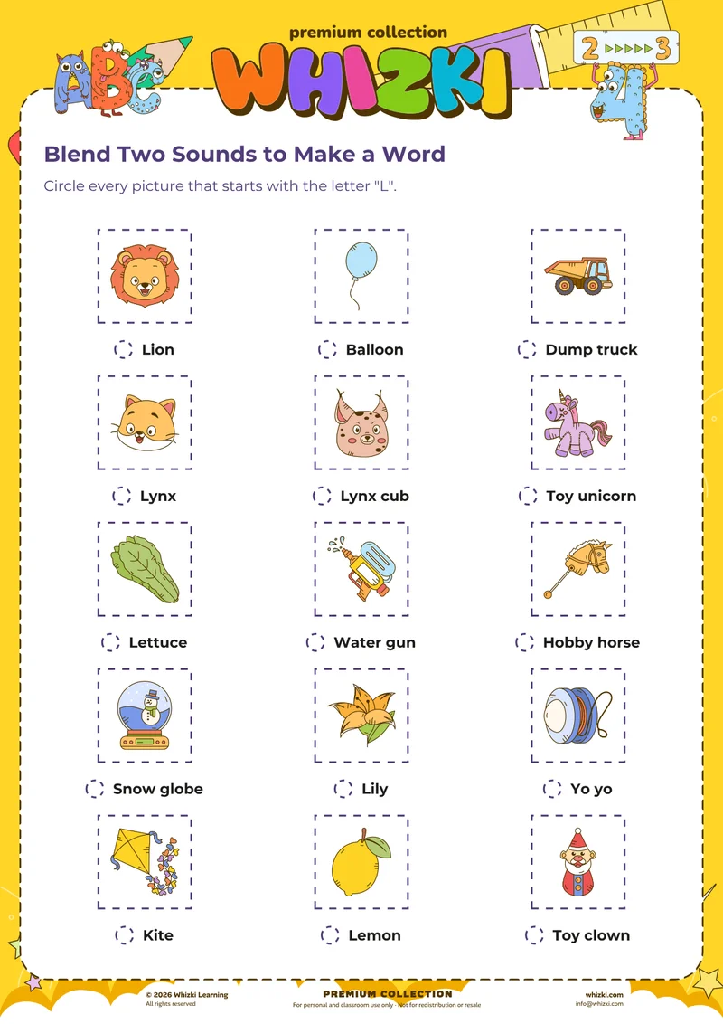 Blend Two Sounds to Make a Word