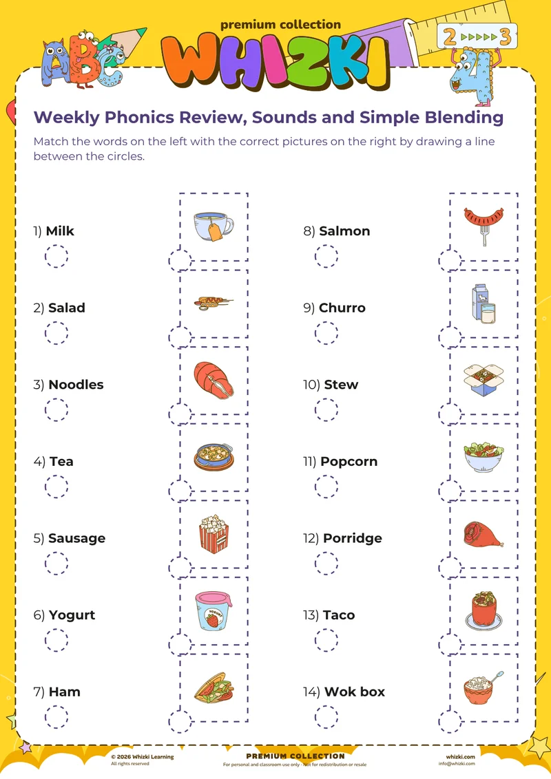Weekly Phonics Review, Sounds and Simple Blending