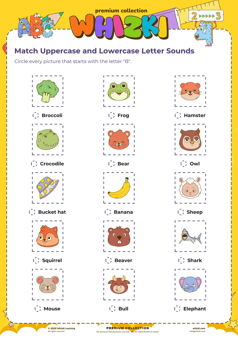 Match Uppercase and Lowercase Letter Sounds