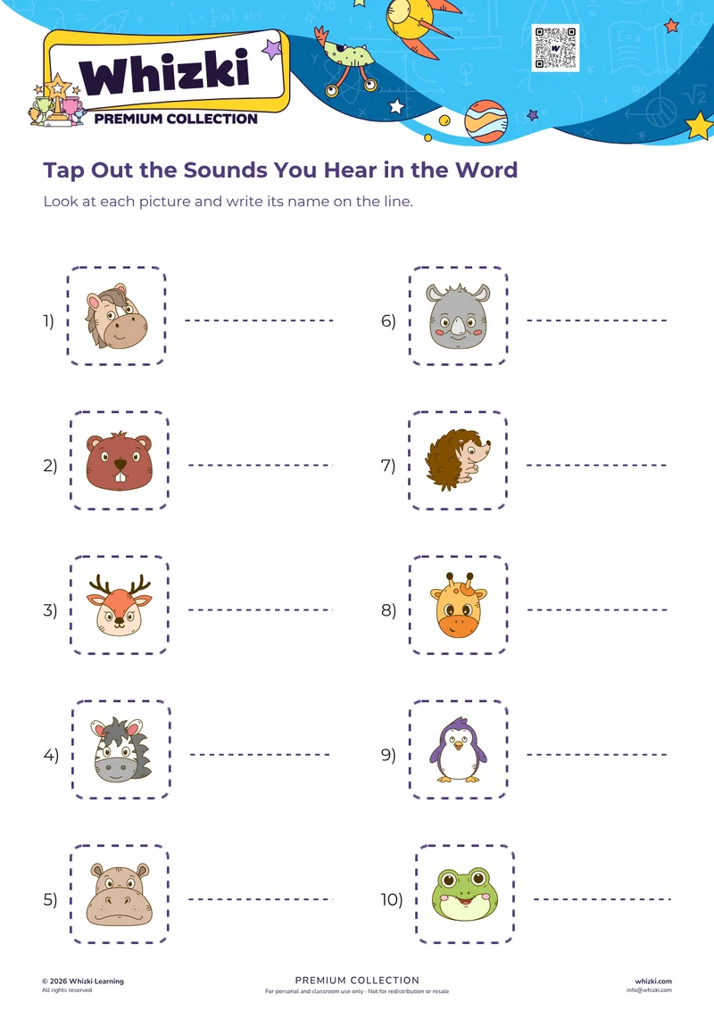 Tap Out the Sounds You Hear in the Word