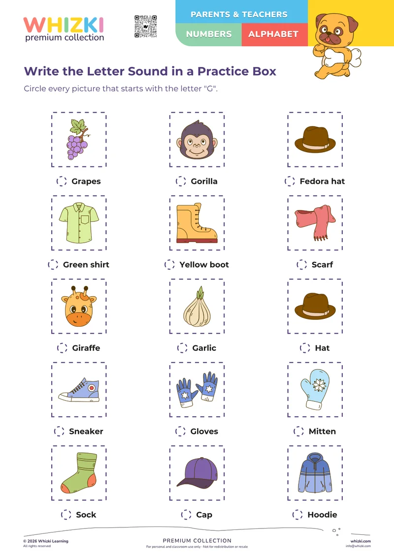 Write the Letter Sound in a Practice Box