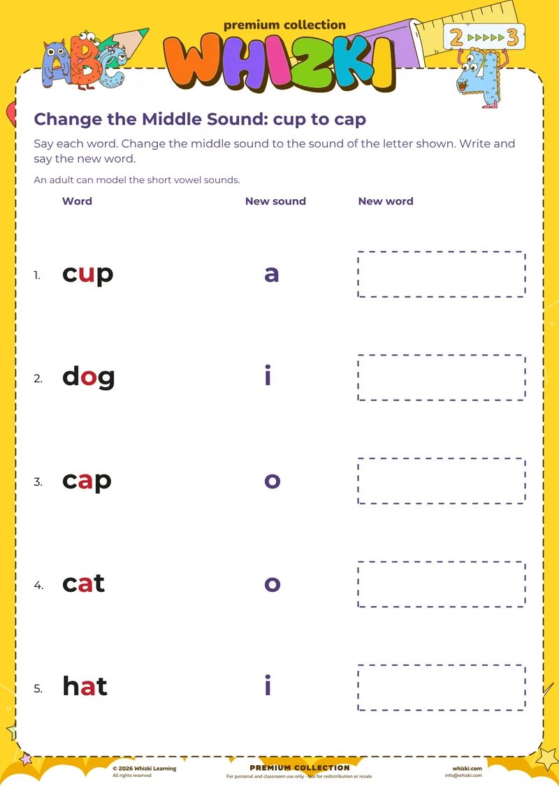 Change the Middle Sound: cup to cap
