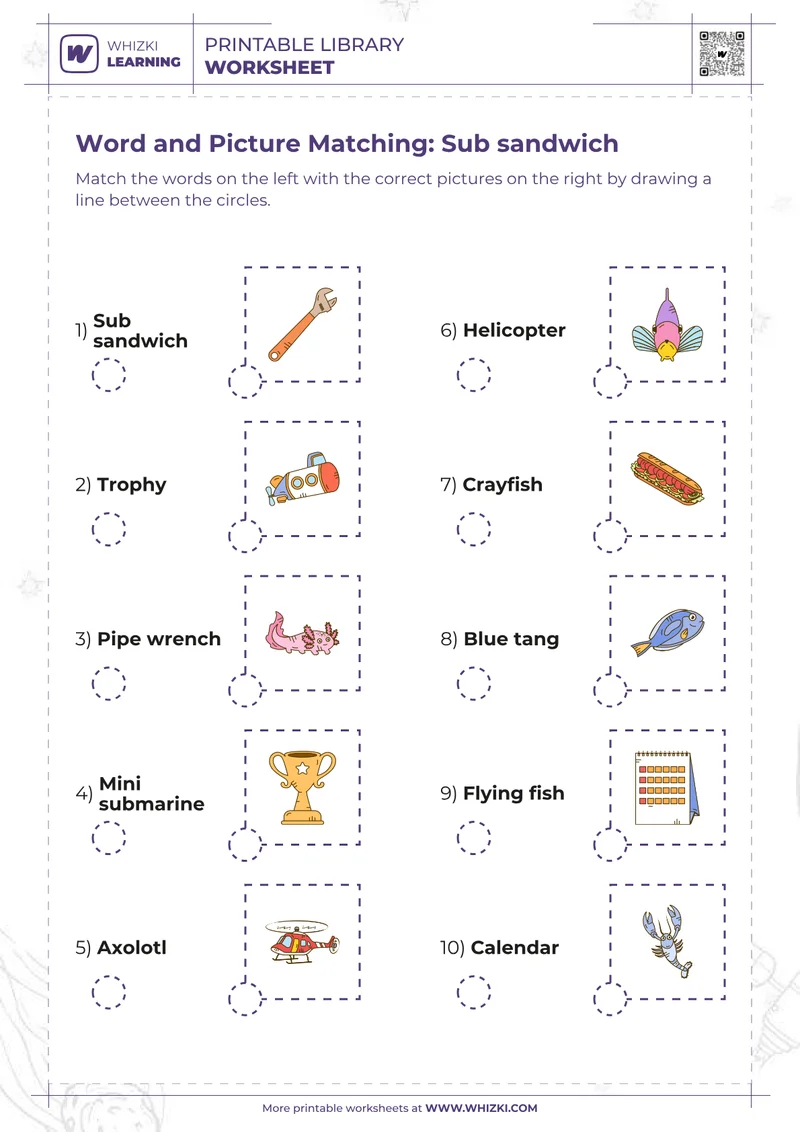 Word and Picture Matching: Sub sandwich