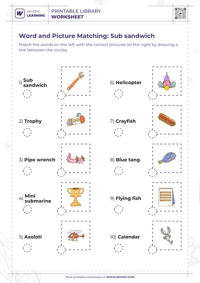 Word and Picture Matching: Sub sandwich