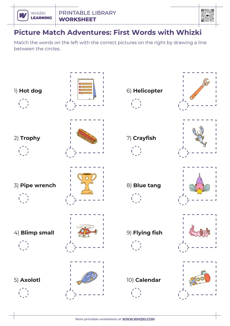 Picture Match Adventures: First Words with Whizki