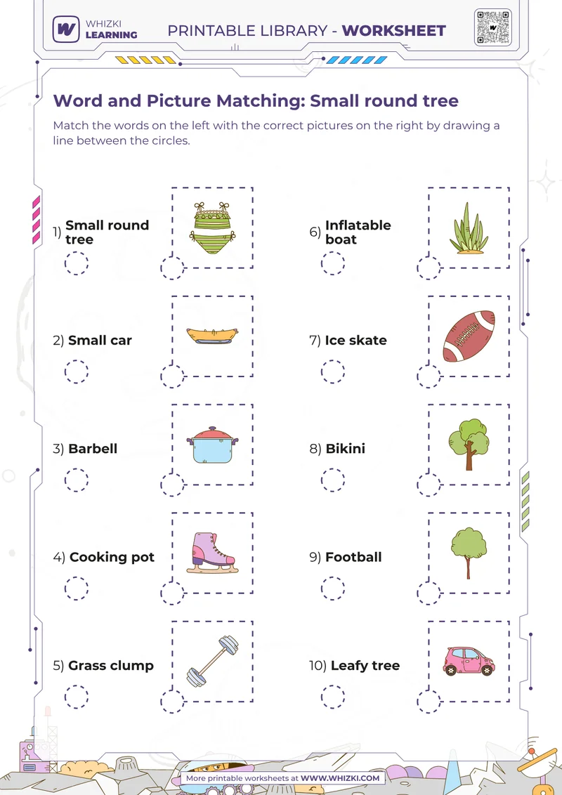 Word and Picture Matching: Small round tree