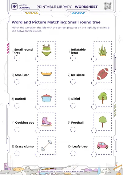 Word and Picture Matching: Small round tree