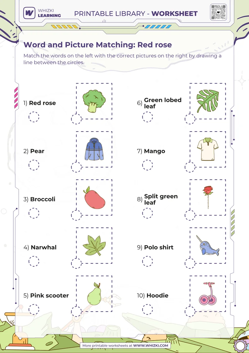 Word and Picture Matching: Red rose