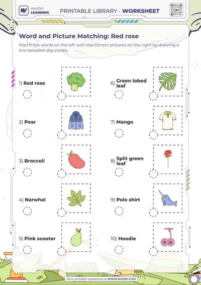 Word and Picture Matching: Red rose