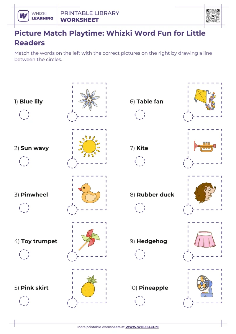 Picture Match Playtime: Whizki Word Fun for Little Readers