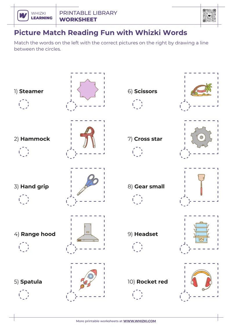 Picture Match Reading Fun with Whizki Words