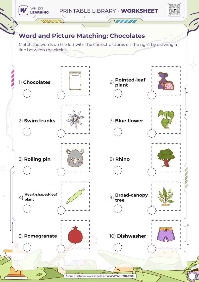 Word and Picture Matching: Chocolates