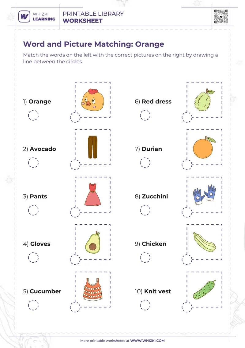 Word and Picture Matching: Orange