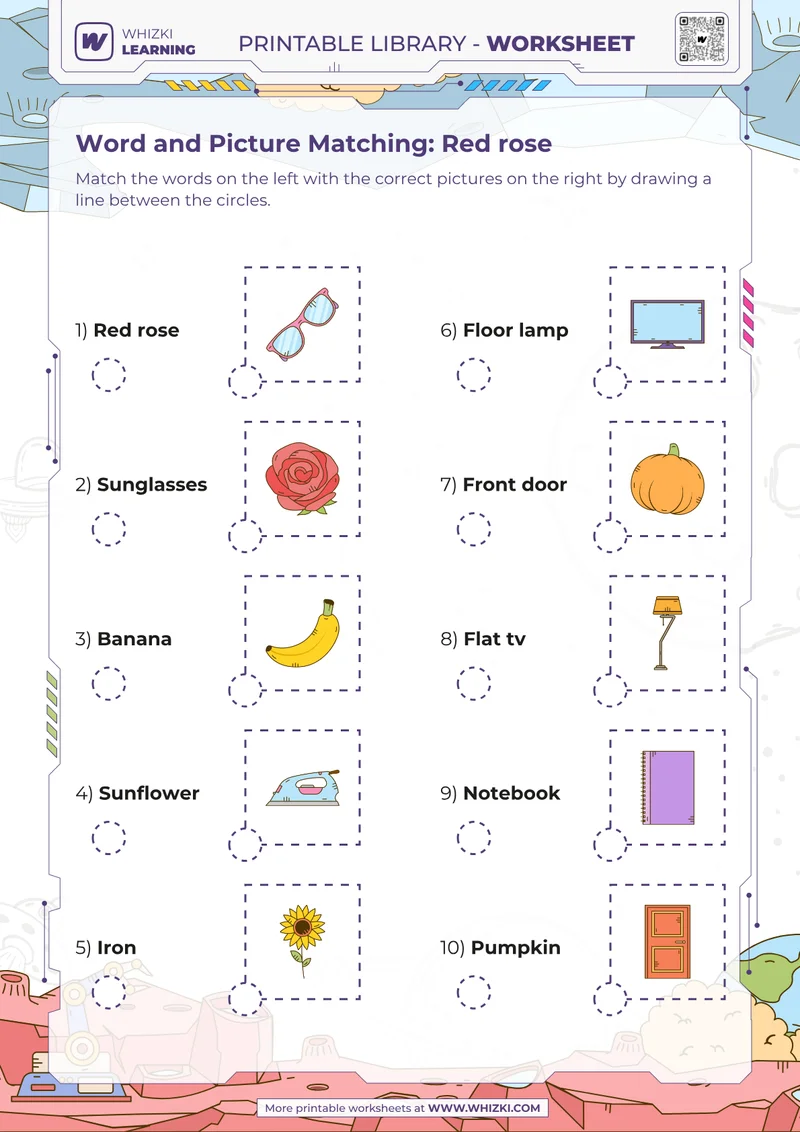 Word and Picture Matching: Red rose