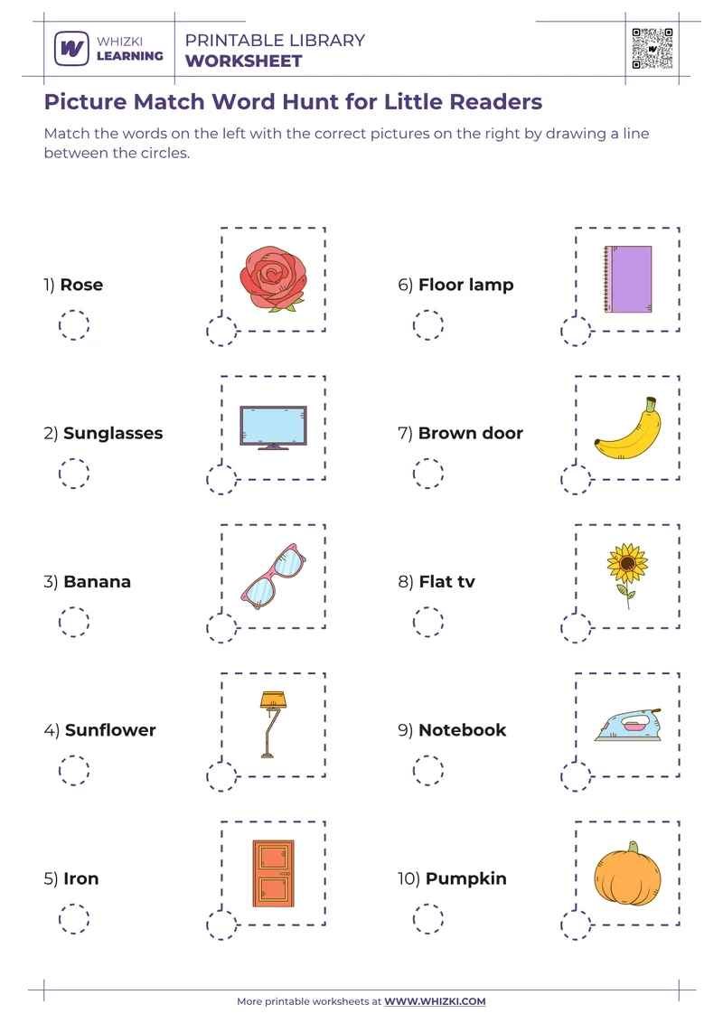 Picture Match Word Hunt for Little Readers