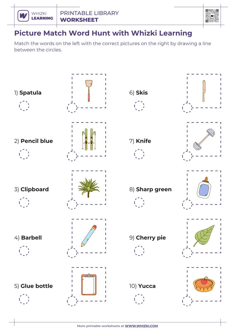 Picture Match Word Hunt with Whizki Learning