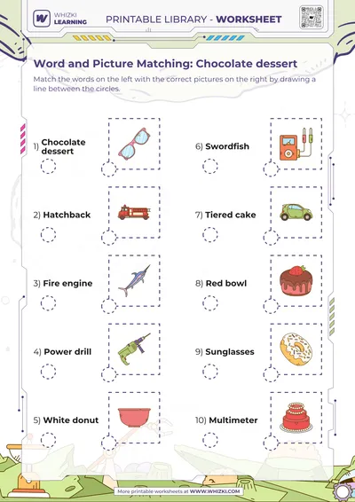 Word and Picture Matching: Chocolate dessert