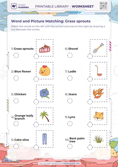 Word and Picture Matching: Grass sprouts
