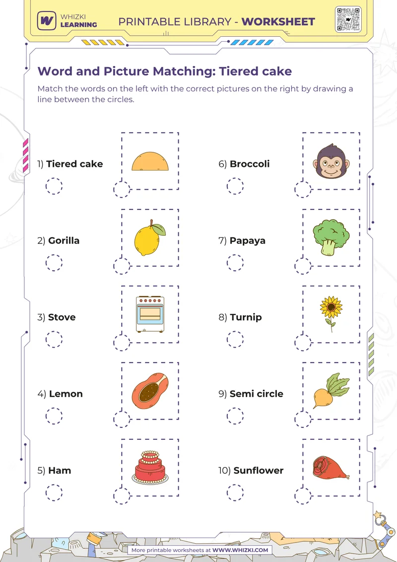Word and Picture Matching: Tiered cake