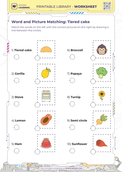 Word and Picture Matching: Tiered cake