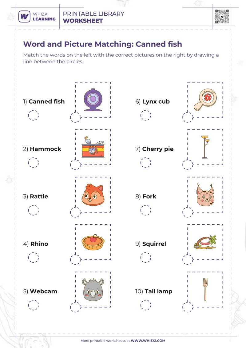 Word and Picture Matching: Canned fish
