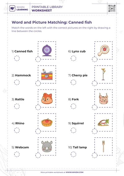 Word and Picture Matching: Canned fish