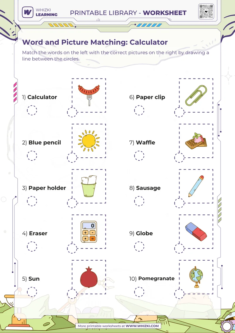 Word and Picture Matching: Calculator