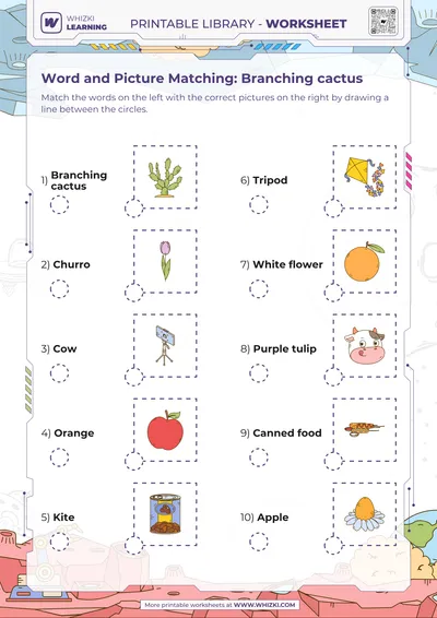 Word and Picture Matching: Branching cactus