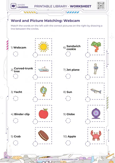 Word and Picture Matching: Webcam