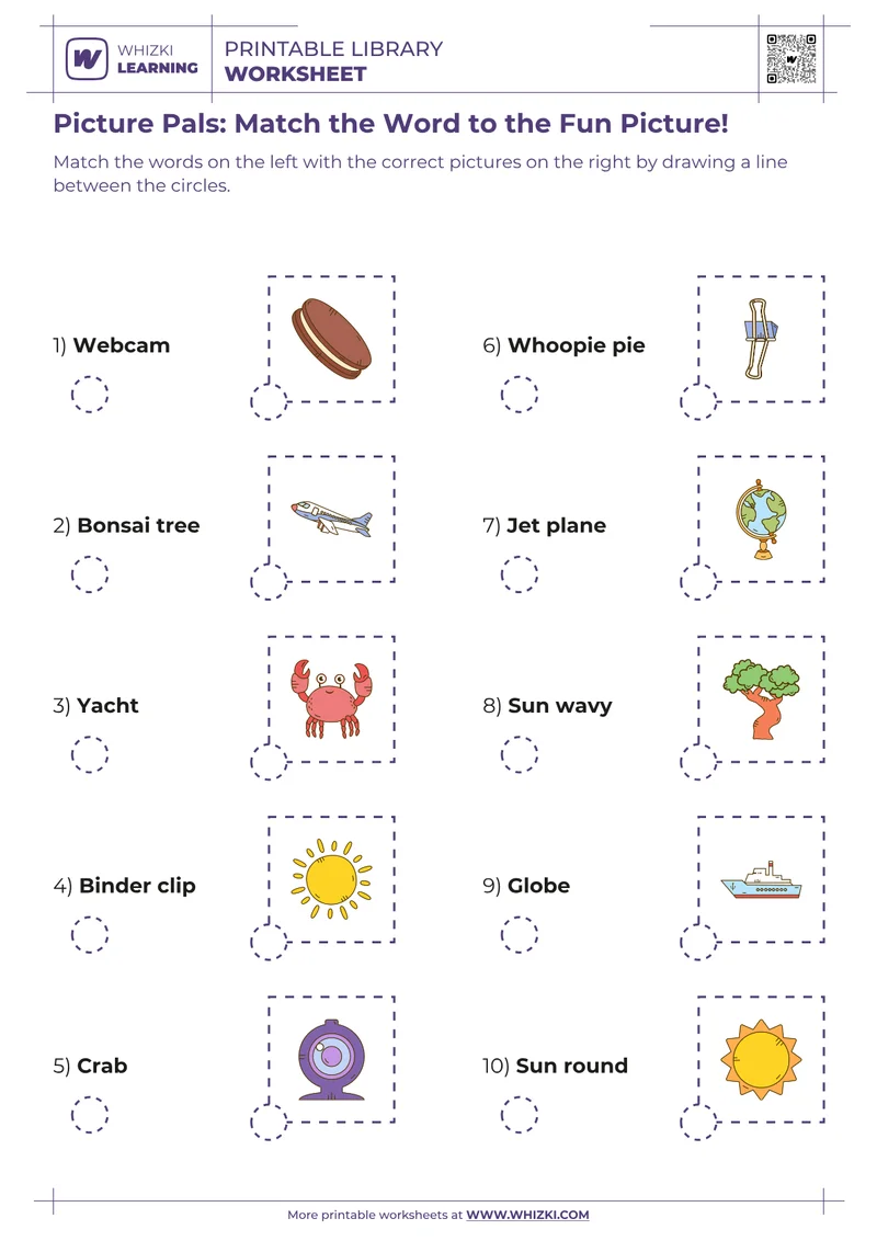 Picture Pals: Match the Word to the Fun Picture!