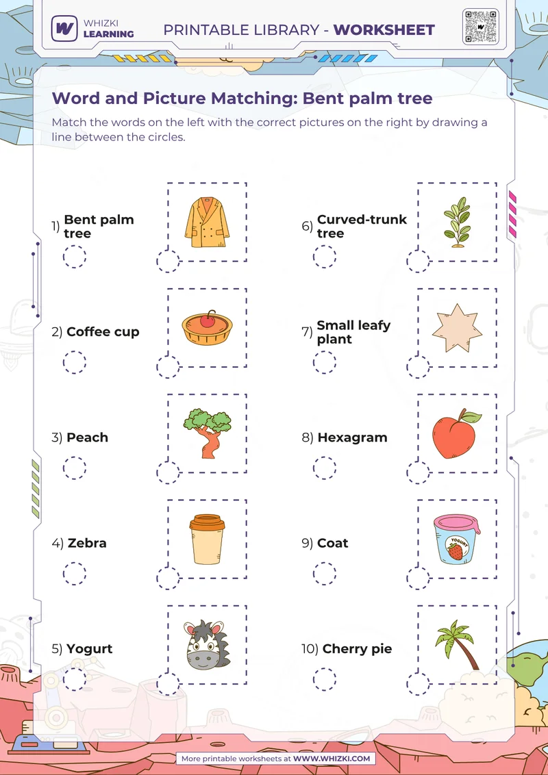 Word and Picture Matching: Bent palm tree