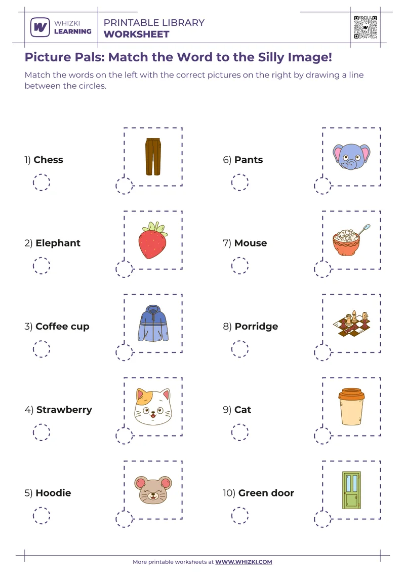 Picture Pals: Match the Word to the Silly Image!