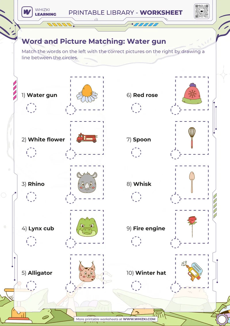Word and Picture Matching: Water gun