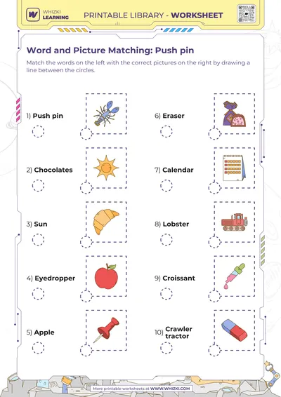 Word and Picture Matching: Push pin