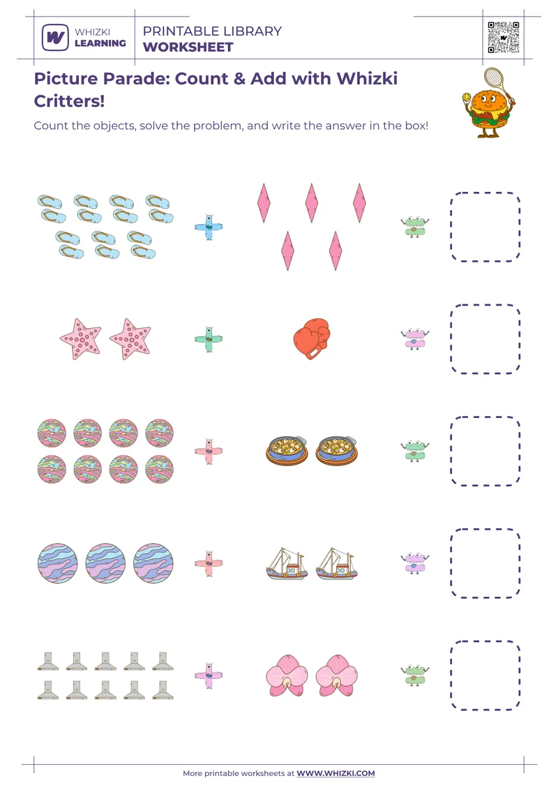 Picture Parade: Count & Add with Whizki Critters!