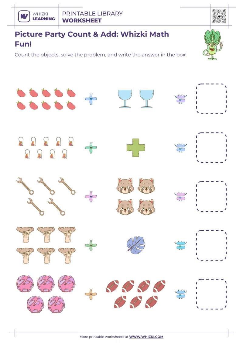 Picture Party Count & Add: Whizki Math Fun!