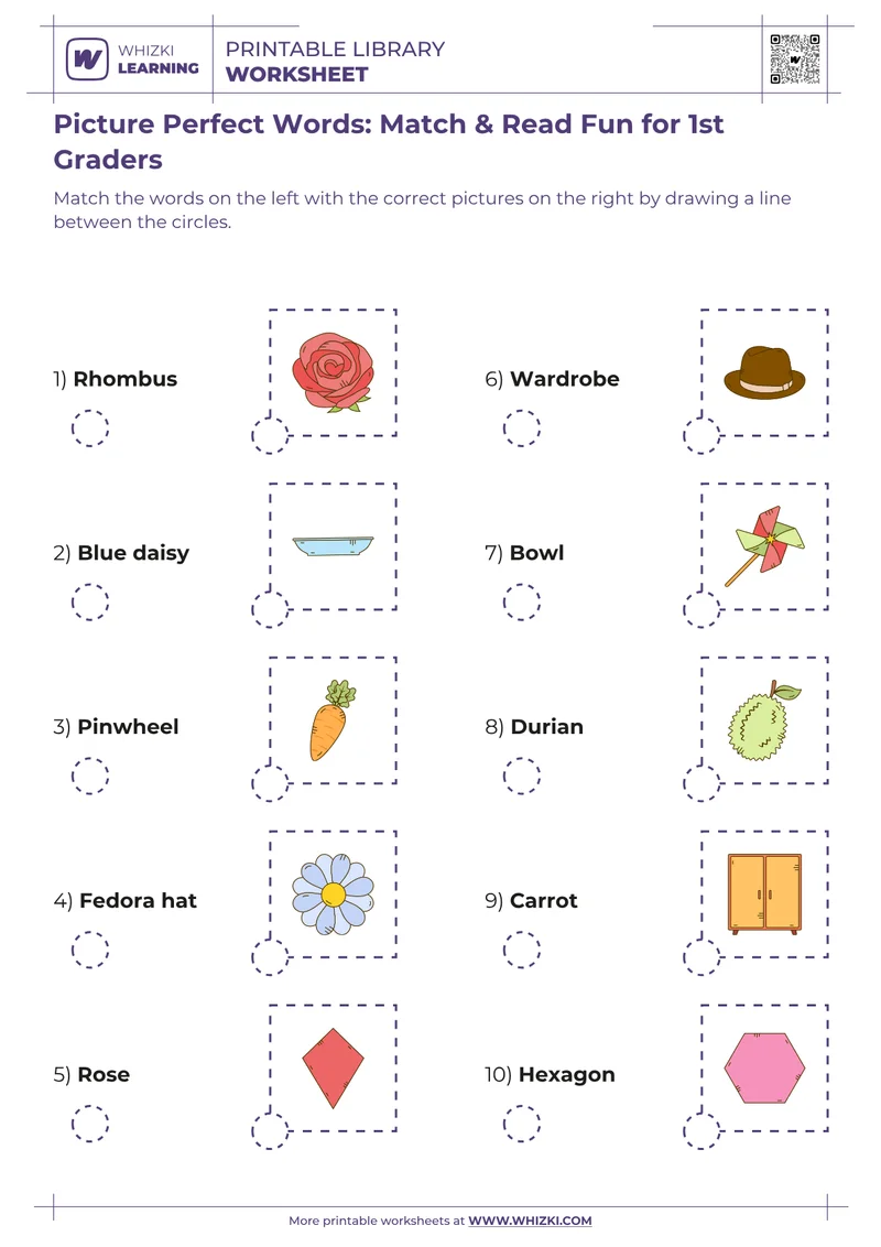 Picture Perfect Words: Match & Read Fun for 1st Graders