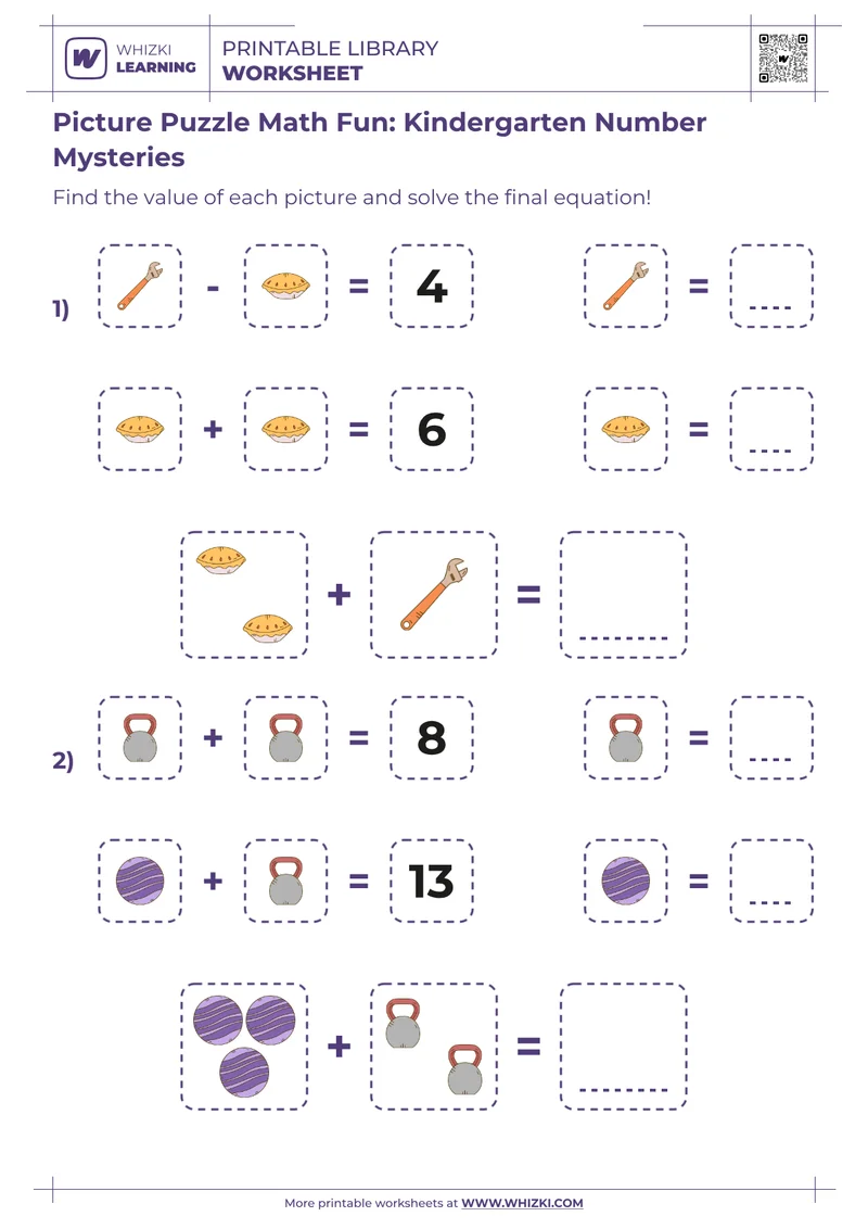 Picture Puzzle Math Fun: Kindergarten Number Mysteries