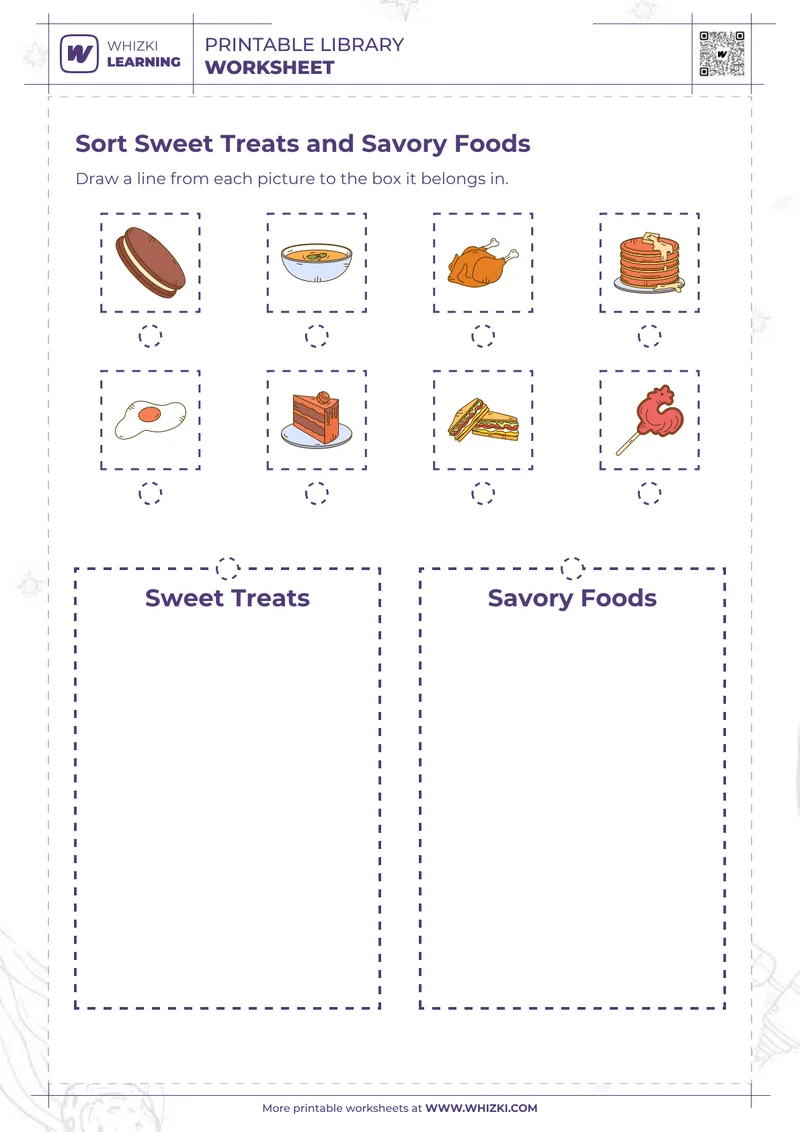 Sort Sweet Treats and Savory Foods