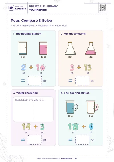 Pint Addition Measurement Worksheet