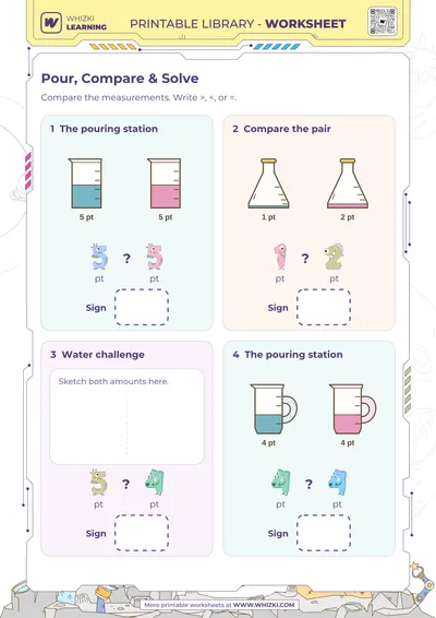Pint Comparison Measurement Worksheet