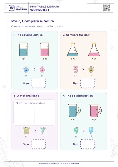 Pint Comparison Worksheet